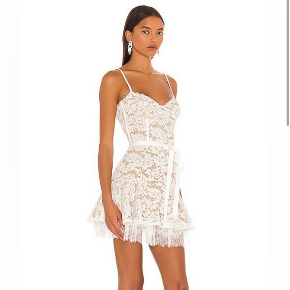 V. Chapman White Lace Mini Dress